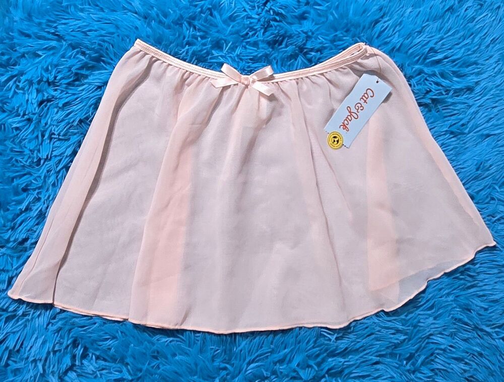 Cat & Jack Girls Size 14 Pink Sheer Pull-On Bow A-Line Short Skirt